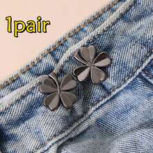 三叶草牛仔裤腰带夹 - 可调节腰部束紧带,无需缝纫金属合金纽扣,可重复使用且可拆卸,塑造纤细腰身 - 多色 - 查看 24