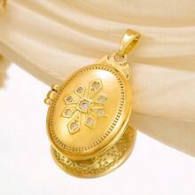 1pc Fashionable DIY Niche Design High-End Creative Heart & Round Photo Locket Copper Gold-Plated Pendant Necklace Jewelry For Women - Multi-element Styles - View 9