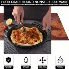 Non-Stick Carbon Steel Pizza Pan Oven Baking Trays Mold Microwave Cake Pan Dish Mould Patisserie Tarte Pie Sapan Tools - Black - View 7
