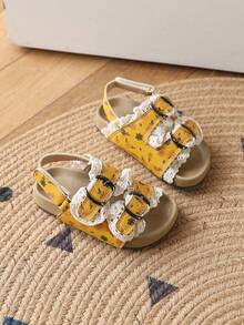 新款儿童凉鞋，女童夏季运动休闲凉鞋 - 黃色 - 查看 4