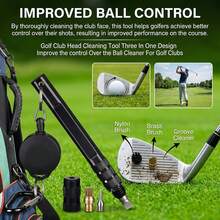 3-In-1 Golf Club Head Cleaning Tool, Improves Ball Control And Cleaning For Golf Clubs - Multicolor - View 6