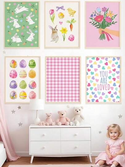 1pc Canvas Wall Art - Baby Goods – Easter Printable Wall Decor, Whimsical Easter Wall Art, Adorable Spring Art Print, Charming Easter Decor, Wall Art - Framed Nursery Wall Art Perfect For Playroom Decor Nursery Decor, Childcare Room Decor, Preschool Decor, Boy's Room Decor Girl's Bedroom Decor Kids' Room Decor Easter Wall Art, Nursery Spring Decor, Easter Children's Room Posters, Spring Decor Posters