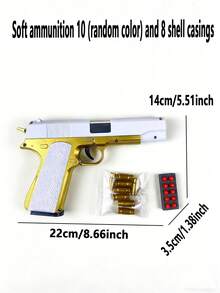 1911 Style Manual Shell Ejecting Toy Gun, 10pcs Soft Bullets, 8pcs Shells, Shooting Learning Game For Teenagers, Handgun Model, Birthday Gift (This Product Has Two Options: With Text And Without Text, Randomly Sent, Some Accessory Colors May Be Randomly Sent, Manual Measurement May Lead To Size Deviation) - Multicolor - View 13