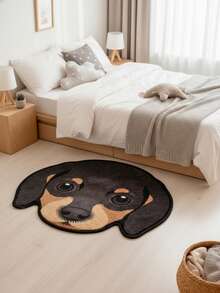 1 pieza Alfombra de área con forma de cabeza de perro Beagle de orejas grandes, alfombra linda para otoño/invierno, alfombra decorativa para dormitorio, alfombra pequeña, alfombra, decoración del hogar, alfombra para sala de estar, alfombra para dormitorio, decoración del hogar para sala de estar, alfombra para exteriores, alfombra lavable - Multicolor - Ver 10