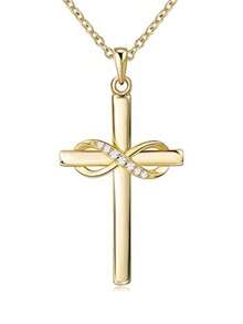 1 PC Fashion Cubic Zirconia Cross Necklace Pendant For Women Valentine's Day Gift Wedding Jewelry - 4# - View 16