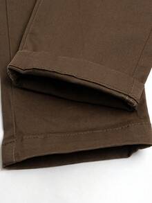 Boys' Letter Embroidery Casual Woven Pants - Coffee Brown - View 9