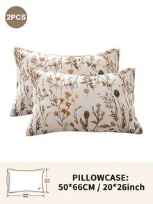 1pc/2pcs/4pcs Floral Print Pillowcase, Breathable Soft Comfortable, Envelope Closure Suitable For Bedroom Sofa Home Decor, Retro Style Bedroom Living Room Home Decor, Pillow Insert Not Included, Suitable For All Seasons - Multicolor - View 29