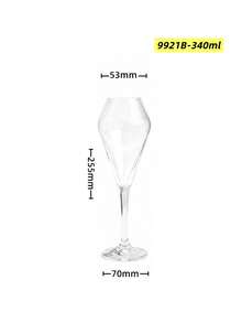 1个优质PC材质果汁杯，V形透明高脚杯，可重复使用杯子套装，适合派对和婚礼果汁杯 - 無色 - 查看 9