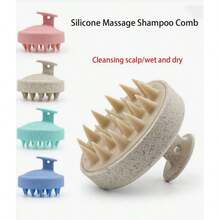 1支柔软硅胶头皮按摩洗发刷,适用于卷发/直发及所有发质,手动沐浴头部按摩器。可用于吹干、造型、洗发和护发按摩。便携易清洁,简约设计——可在淋浴间、家中、旅行、宿舍、美发沙龙、美容院使用。气垫梳、梳子、护发、SPA、解结梳、美发造型工具、发型师、美发设备、按摩工具、女士美发配件、浴室工具、浴室美发配件、化妆工具。母亲节礼物 - 彩色 - 查看 12