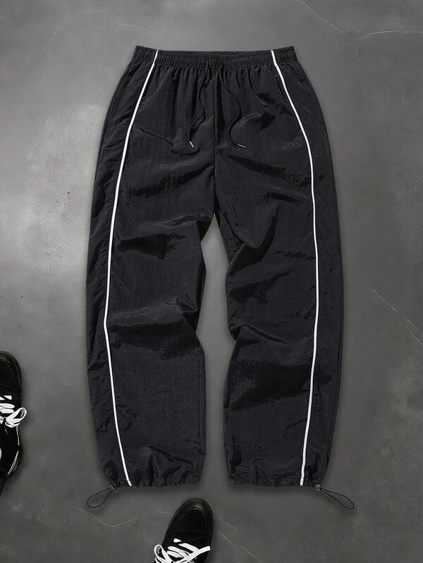 男士梭织休闲裤，街头风舒适长裤，带口袋，四季皆宜，适合户外、旅行、健身、办公和日常穿着。