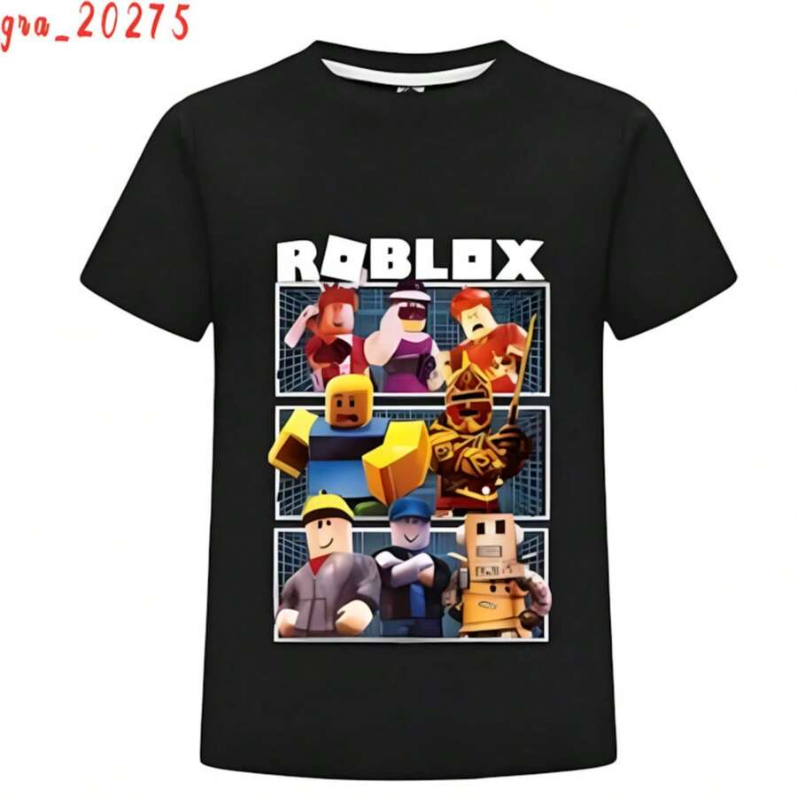 Robloxs Graphic Tee Characters Vintage Retro Fan T-Shirt - 款式20 - 查看 1