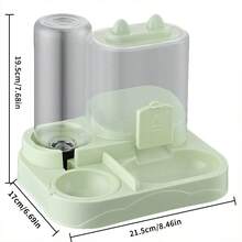 2-In-1 Non-Electric Automatic Cat Feeder And Water Dispenser - Easy To Clean Cat Plastic Pet Bowls, Cat Bowls, Dog Water Dispenser, Kitten Water Dispenser, Food Dish, Pet Bowl Supplies - 500ml - View 2