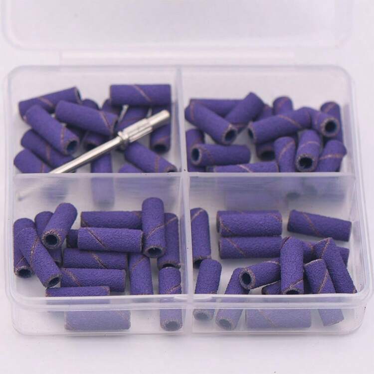 60件套 4种粒度 带迷你磨头 美甲艺术 3mm 迷你研磨砂圈套装 电动研磨机 指甲研磨头 - 彩色 - 查看 13