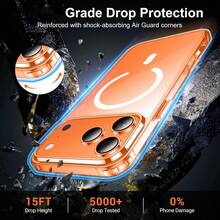Hadaasi 1pc Official Genuine Transparent Magnetic Acrylic Hard Crystal Clear Protective Case With MagSafe, Anti-Yellowing, Shock-Proof, Compatible For IPhone 17 /16/ 15/14/13/12/11/Plus/Pro/Pro Max 17Air And Galaxy S25/S24 Plus/S23/S22/S21 Ultra - Trong sáng - Xem 6