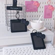 黑色仿皮学生证卡套 - 配银色猫咪吊坠，仿皮校园卡套 - 时尚照片卡套 - 可装身份证、交通卡、学生证 - 可展示名人照片 - 均碼 - 查看 9