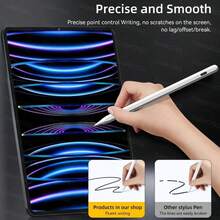 这款防缠绕触控笔兼容 2018-2022 款 iPad Pro 11 英寸/12.9 英寸、iPad Air 4/5、7/8/9/10 和 iPad mini 5/6，具备倾斜感应、防误触和高精度、低延迟功能，内置 USB 可充电锂聚合物电池，采用主动式设计，兼容配备 USB-C 充电接口和磁吸式接口的 iPad，是专业人士和数字艺术家理想的春季礼物之选。 - 白色 - 查看 11