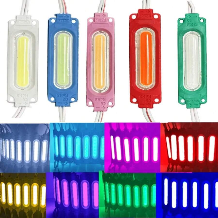 al por mayor 10 unids/lote 12Vódulos Led multicolores COB luz de fondo tienda impermeable IP65 decoraciones navideñas blanco cálido 9WR3 - Rosa - Ver 1