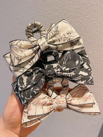 优雅高端复古墨水蝴蝶结发夹，大号发饰发夹，适合盘发，颈后时尚发夹