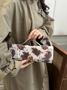 Fashionable Milk Texture Handbag, New Minimalist Long Clutch Bag, Ins Style Evening Bag For Women - Brown - View 4