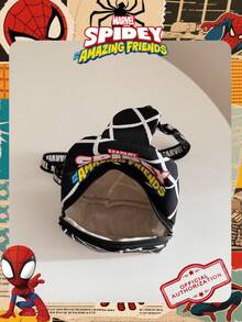 Marvel 1个漫威官方授权蜘蛛侠图案单肩包，男童休闲胸包，轻便可调节肩带，卡通零钱包，适合男孩、年轻粉丝、学生，完美适用于日常上学、户外玩耍、主题公园游玩、假期旅行，方便携带零食。 - 彩色 - 查看 6