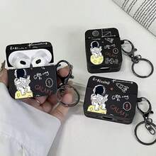 Astronaut Black Square Headphone Case With 1 Clip, Compatible With Apple 2/3/New 4 Noise Proof /Pro 3 (2025 Version) - Pink - View 2