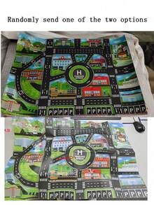 1pc Large Non-Woven City Traffic Game Mat, Waterproof & Moisture-Proof, Modern Style Interactive Road Map, Suitable For Children's Toy Cars, Room Decor, Educational Tool, Back To School Gift, Birthday Gift - Multicolor - View 14