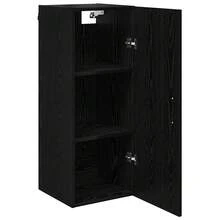 vidaXL Wandschrank Schwarz Eichen-Optik 34,5 x 34 x 90 cm - Schwarz - Übersicht 5