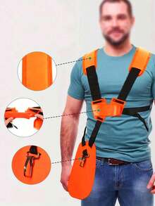 1pc Backpack Trimmer Frame With Widened & Thickened Dual Shoulder Straps, Side-Mounted Premium Trimmer Harness Accessory - Multicolor - View 4