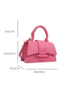 2026 This Year's Popular Super Texture Lipstick Bag Foreign Mini Small Square Bag, New Solid Color Versatile Handbag, Women's Bag - Hot Pink - View 3