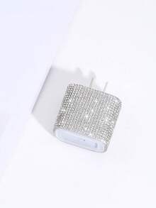 5 piezas Juego de protección de cable de datos con diamante de imitación, que incluye enrollador de cable, clip de cable, protector de cabezal de cargador anti-doblado, compatible con cable de datos de 20W para iPhone - Multicolor - Ver 2