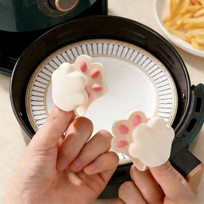 2PCS Heat Resistant Silicone Cat Oven Gloves,Suitable For Small Spaces-Air Fryer,Hot Pot Holders,Small Kitchen Funny Paws Cooking Gloves