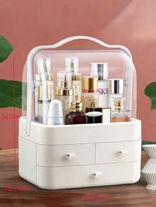 Large Capacity Multifunctional Makeup Box, Luxury High Capacity Cosmetic Storage Rack, Vanity Organizer For Skincare Products, Multi-Layer Dust-Proof Storage Box , Makeup Room Decor,Makeup Bag,Travel Essential - Multicolor - View 19