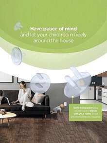 10/20/30Pcs Electrical Plug Protector With Hidden Handle, Safety Outlet Covers For Electrical Outlets, Anti-Electric Shock Protective Caps, Easy To Install & Remove, Home Improvement Accessories, Ideal Baby Shower Gifts & Family Daily Safety Essentials - Clear - View 8