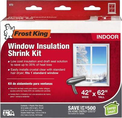 Frost King V73H SHRINK FILM WINDOW KIT, 1-Pack, Clear, Transparent