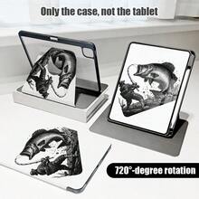 1 件装钓鱼图案翻盖保护套，带笔槽，兼容 iPad 10.9/10.2/Air 第五代/Pro 11/第十代/9.7/Air 2/iPad（第七代）/iPad（第八代）/iPad Air 4/5/iPad Pro 11/iPad 10.9 英寸（2022 年款），智能保护套，兼容 iPad Air 13 (M3 2025)/iPad Air 11 (M3 2025)/iPad Air 11 (M3 2025)/iPad 11 (A16 2025)，支持 S7/S8/S9/S6 Lite/S7+/S8+/S7FE/A7/A8/A9 - 彩色 - 查看 1