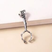New Skull Palm Smoking Ring Personality Ring Cigarette Holder Thick Cigarette Handheld Portable Anti-Scald Tool - 銀色戒指 - 查看 3