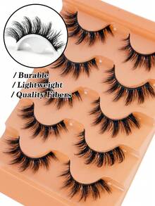 5 Pairs 3D Fluffy Faux Mink Eyelashes, Thin False Lashes, Thick False Lashes, Curly False Lashes, 3D Natural False Lashes, Suitable For Various Occasions - Fluffy Lashes - View 3