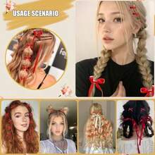 Mini Hair Bows For Women Girls Cute Hair Clips Small Alligator Long Tail Hair Ribbon Accessories -3 Styles -22P - Red - 3 Styles 22P Red - View 3