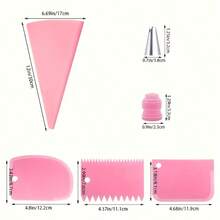 116件套蛋糕装饰套装，烘焙用品，装饰工具，裱花嘴，不锈钢裱花嘴，适用于圣诞节、万圣节、感恩节烘焙和蛋糕设计等多种场合。 - 粉色 - 查看 2