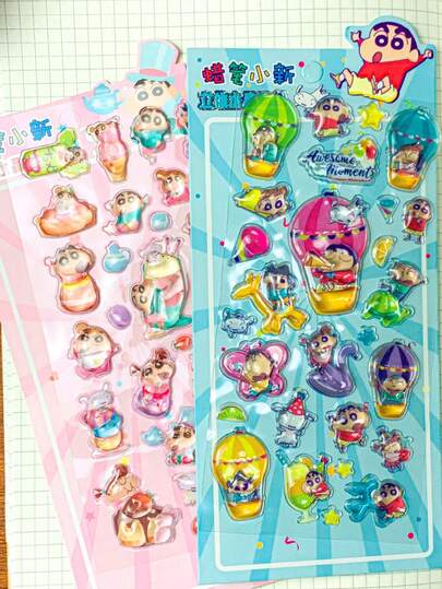 1pc Random Crayon Shin-Chan Crystal Engraved Sticker, Suitable For Luggage, Cups, Phone Cases, Decorative Gifts, Planners & Diaries, Home Decor, Party Decorations, Birthday Gifts, Various Holiday Gifts, Fashionable And High-End, Suitable For DIY, Great Gift For Friends, Partners, Graduation Ceremonies, Opening Ceremonies, Graduation Gifts, Party Gifts