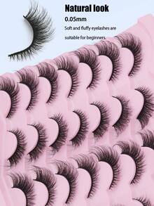 A Set Of Fourteen Pairs Of Pink Under-Eye Extensions, Featuring The Allure Of The Demon's Eyes With Fluffy Lashes, Naturally Long And Thick, Beautifully Curved In 3D, Reminiscent Of Russian-Style Voluptuousness. - Cat Eye Lashes - View 2