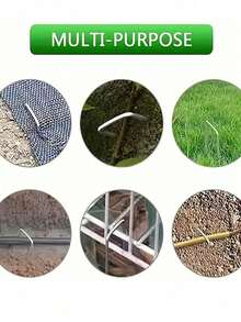 20/50pcs Galvanized Landscape Nails, Rust-Resistant Garden Stakes, U-Shaped Ground Pegs For Securing Barriers, Irrigation Pipes, Lawn, Landscape Fabrics, Multi-Purpose Flower Fixing Stakes, Gardening Tools - Bold - View 5