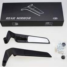 Kit de espejos retrovisores con aletas invisibles para motocicleta para Kawasaki Z900 Z650 2021 2022 2023, espejos retrovisores ajustables - Negro - Ver 9