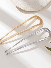 2个装女士金属法式发夹，金色法式发夹，适合浓密发质，U型发夹，金属发夹，适合所有发质，发卡，法式扭辫发夹，发叉 - 轻松打造优雅盘发：这些精致优雅的法式发夹助您轻松掌握快速打造时尚盘发的技巧。女士发饰，发饰，美发工具，卷发配件，发髻延长器 - 彩色 - 查看 4