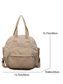 2-In-1 Khaki Backpack, Large Capacity Multi-Pocket Daypack For School & Travel - Multicolor - View 4