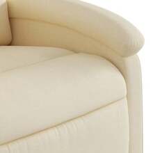 vidaXL Massage-Relaxsessel, Cremefarbener Stoff - Blanc - Voir 9