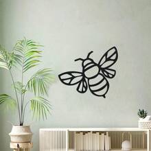 1pc Metal Enchanting Bee Hive Sign Set - Farmhouse Chic Metal Wall Art - Durable Iron Craft For Lovers Nursery - C - View 3