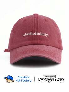 1 Pc Absofuckinlutely. Embroidered Washed Baseball Cap,Original Men's Caps, Classic Casual Stylish Vintage Soft Sweatband Adjustable Size Lightweight Sun Protection Versatile Vintage Dad Hat, Suitable For Outdoor Sports Daily Wear Party Vacation Perfect Gift For Families And Friends - 絕對的. - 查看 10