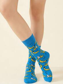 2/6/10 Pairs Heated Rivalry Hollanov Collection Blue Banana Hockey Socks, Personalized, Fashionable, Versatile Valentine's Day Couple Socks - Multicolor - View 3