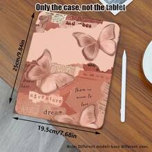 1pc Butterfly Pattern Flip Cover Desk Protective Case With Pen Slot, Compatible With IPad 10.9/10.2/Air 5th Gen/Pro 11/10th Gen/9.7/Air 2/IPad (7th Gen)/IPad (8th Gen)/IPad Air 4/5/Pad Pro 11/IPad 10.9" (2022), Smart Protective Cover, Suitable For IPad Air 13 (M3 2025)/Pad Air 11 (M3 2025)/Pad Air 11 (M3 2025)/Pad 11 (A16 2025), Compatible With Samsung S7/S8/S9/S6 Lite/S7+/S8+/S7FE/A7/A8/A9 - Multicolor - View 3